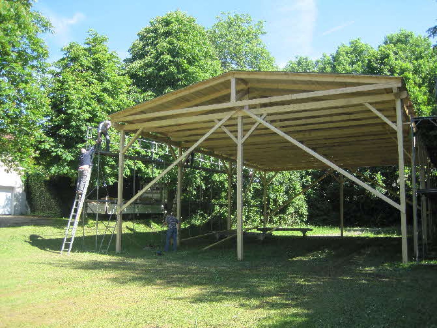 Überdachung im Bau